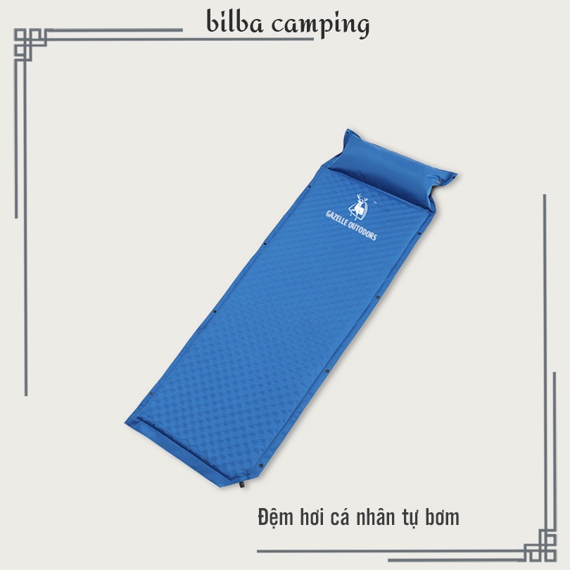 Đệm nệm hơi đơn tự bơm gấp gọn dùng đi du lịch cắm trại dã ngoại Gazelle Outdoors GL2411 - Billba Camping