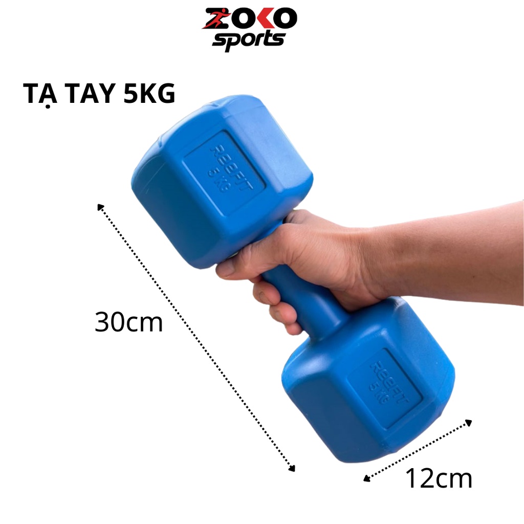 Tạ tay 5kg bát giác ruột có lõi thép chống gãy siêu bền , tạ bọc nhựa tập gym tại nhà giá rẻ - ZOKO SPORT