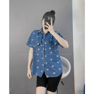 Sơ mi jeans gấu chất mềm mát hàng qcl1