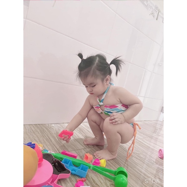 Bikini Cầu Vồng Cho Bé, Đồ Bơi 7 Màu Bé Gái