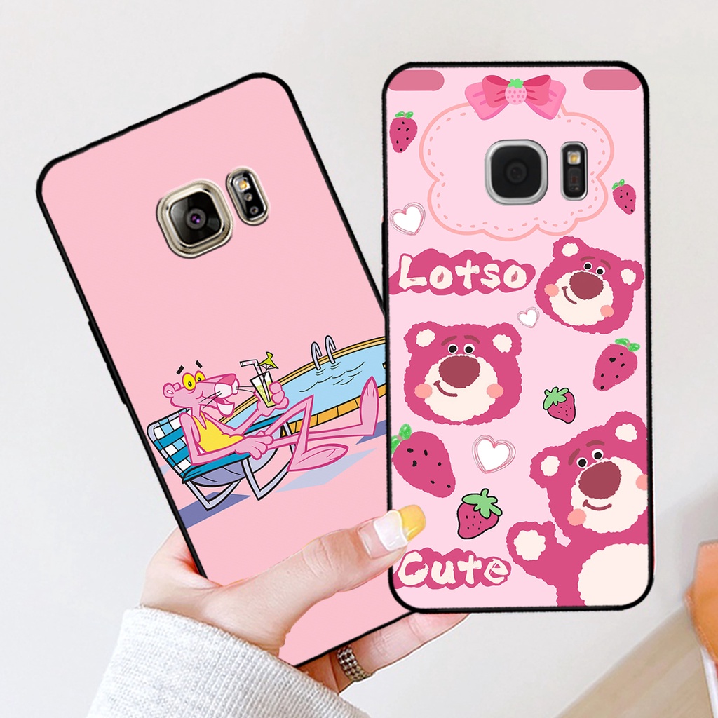 Ốp lưng Samsung Note 5 / S6 / S6 Edge / S7 / S7 Edge in hình gấu dâu losto, pink panther đáng yêu,hot trend.