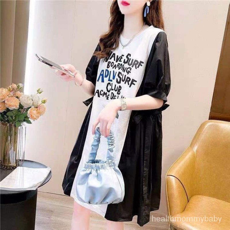 Trang Phục Cho Con Bú Váy Liền Đi Ra Ngoài  Tay Ngắn  Dài Bà Bầu Rộng Rãi Phối Màu Chít EoTÁo Sơ Mi  Áo Cho Con Bú