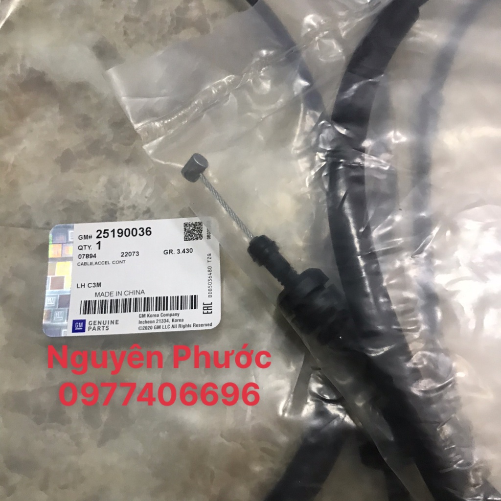 Dây ga xịn GM chính hãng CHEVROLET SPARK M300 / MATIZ 4 - Mã phụ tùng 25184122 / 25190036