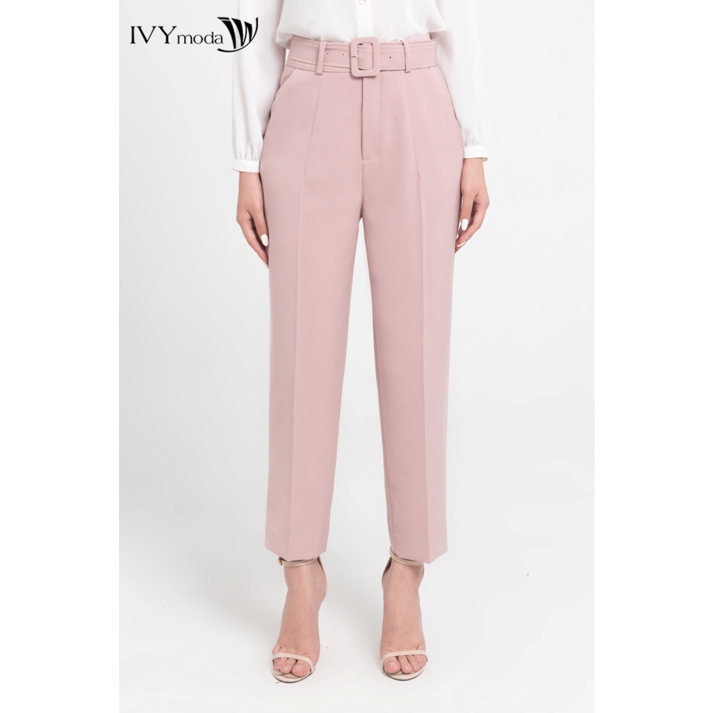 Quần baggy phối đai nữ IVY moda MS 22M8250