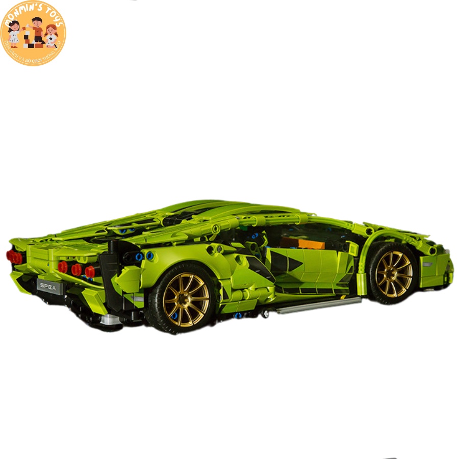 Đồ Chơi Lắp Ráp Mô Hình Siêu Xe Lamborghini Phiên Bản Đèn và Điều Khiển Từ Xa 1:14