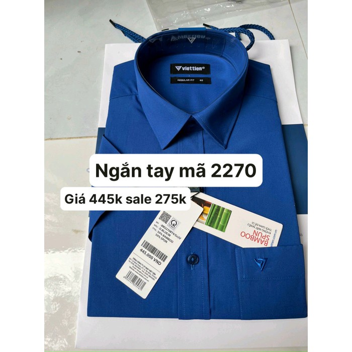 Việt tiến Áo sơ mi ngắn tay giá 445k sale 275k Form regularfit