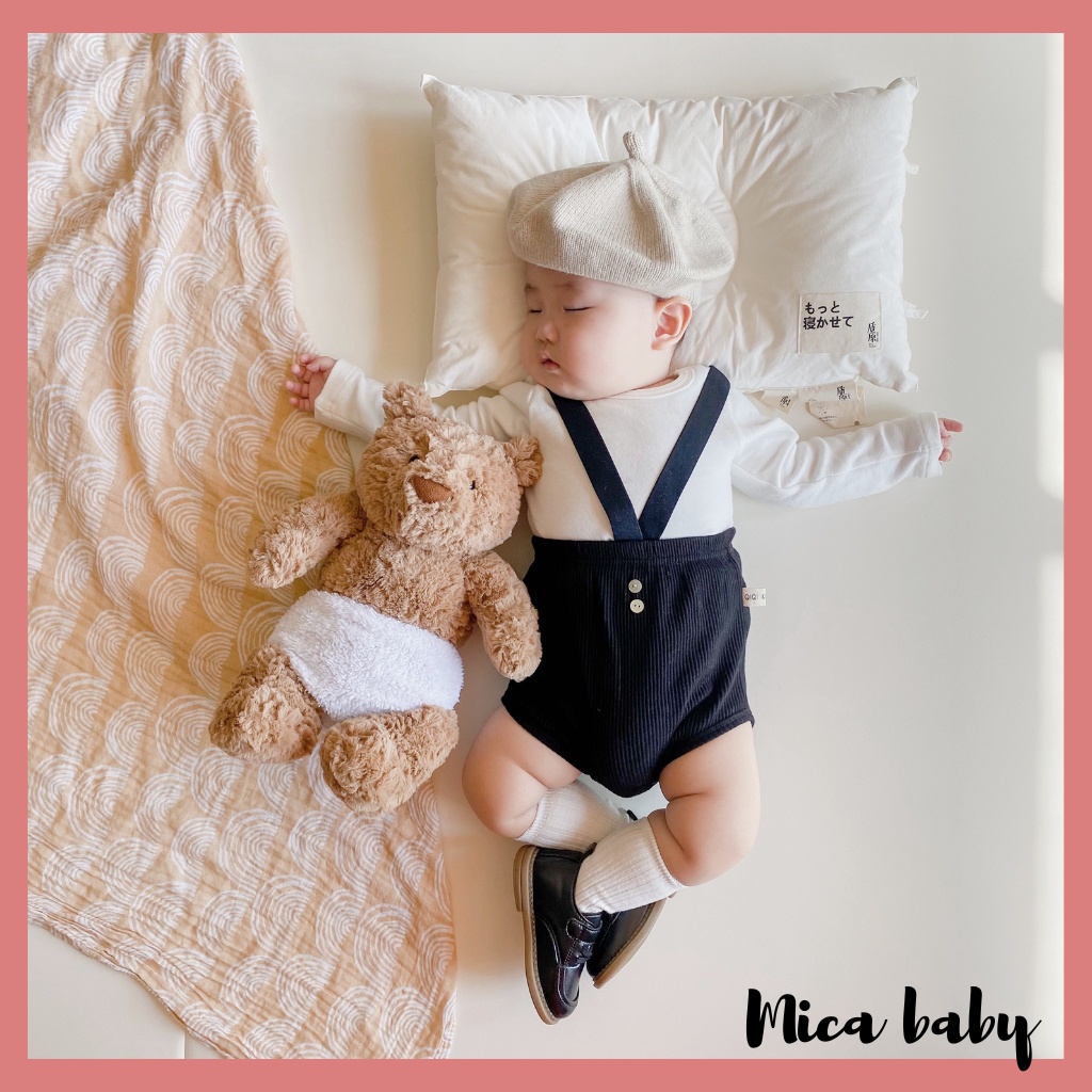 Quần sooc yếm ngắn trẻ em chất thun co giãn đáng yêu cho bé QA81 Mica baby