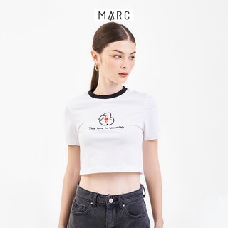Áo thun croptop ôm tay ngắn nữa marc fashion thêu this love is blooming cbnh072222