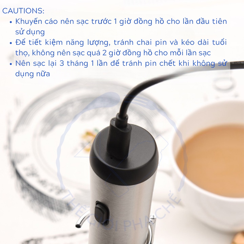 Máy tạo bọt cà phê thân inox có giá đỡ