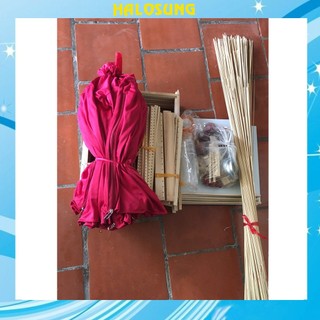 Combo áo cóng ăn,uống khung lồng ép mộc nan trúc Phụ kiện lồng chim Halosung PK52