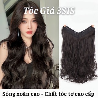 Tóc giả kẹp xoăn dải 4 phím, tóc giả nữ dạng xoăn dài