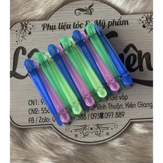 Kẹp mỏ vịt nhựa dẽo bịch 12 cây BEAUDY✨GIÁ RẺ✨bản dưới inox, không đứt tóc dễ dàng chia tóc, không dính thuốc nhuộm tóc