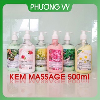 [NGUYÊN LIỆU SPA] 500ml KEM MASSAGE CÁC LOẠI TRÀ XANH, HOA HỒNG, HOA CÚC, SỮA, BẠC HÀ, LÔ HỘI, CUNG CẤP ẨM, DƯỠNG TRẮNG