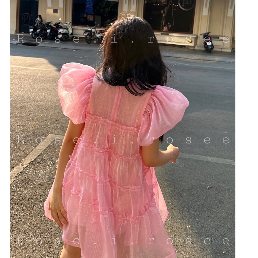 Đầm hồng công chúa dáng phồng xinh xắn