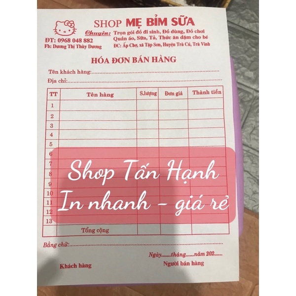 In combo 10 hóa đơn A5, 2 liên theo yêu cầu SIÊU NHANH, RẺ, ĐẸP