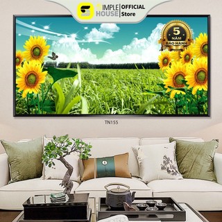 Tranh Tráng Gương Treo Tường, Khổ Ngang, Hình Hoa Hướng Dương , Trang Trí Phòng Khách - Simplehouse .