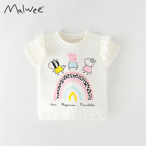 BST áo thun hè cotton động vật cho bé gái 2-8 tuổi - Little Maven Official Store