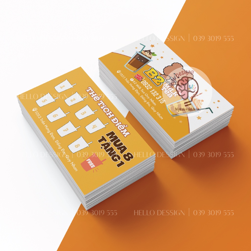 500 Thẻ Tích Điểm Cho Shop Quần Áo, Quán Ăn, Quán Trà Sữa Thiết Kế Theo Yêu Cầu