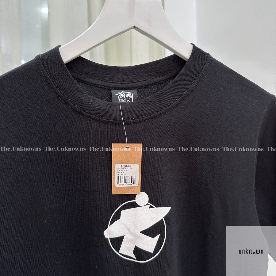 [Mirror Quality]-Áo Tee STUSSY Surf Stock Tee Black,Áo Thun Stussy cao cấp full túi tag