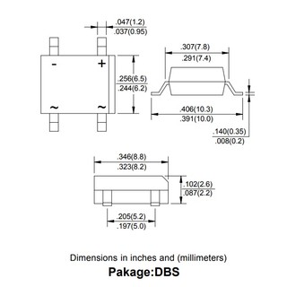 DB107S Diode cầu 1A 1000V SOP-4