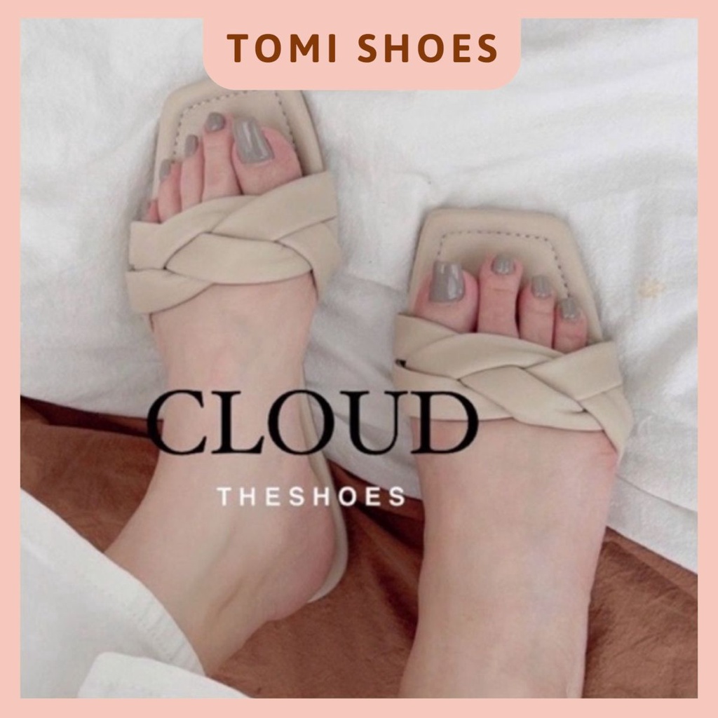 Dép quai ngang nữ dây chéo rít nhiều màu chất da mềm mại mang êm chân phong cách dễ thương bigsize - TOMI_SHOES