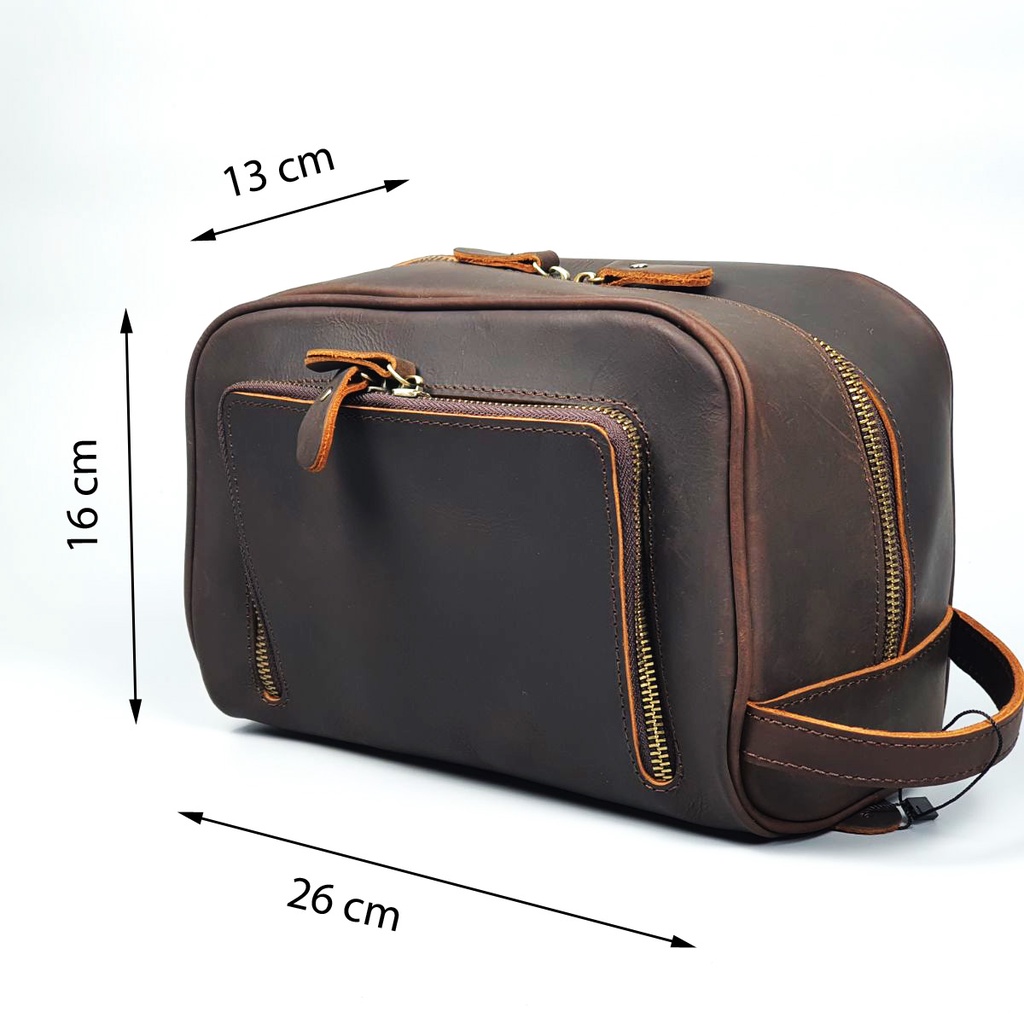 [Freeship] Túi cầm tay nam da bò sáp; Túi Golf nam da thật CL149 (Nâu) - 100% da thật, BH 3 năm | BigBuy360 - bigbuy360.vn