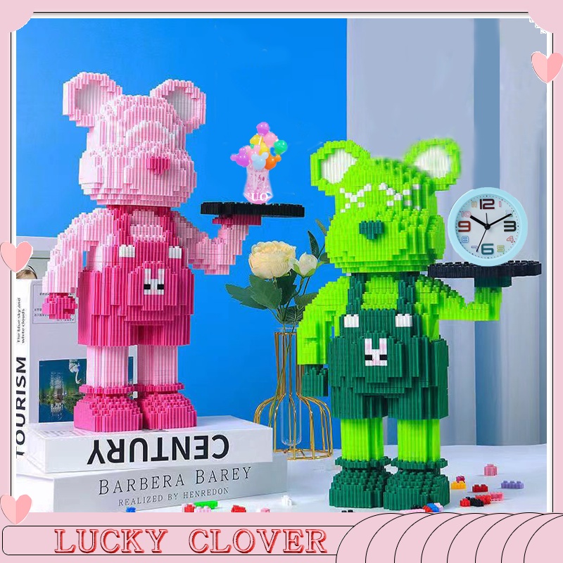 💥COD ! !Với đèn！💥TikTok Bạo Lực Gấu hạt nhỏ ghép đồ chơi trẻ em, lắp ráp quà tặng 3D cho trẻ em gái và trẻ em trai