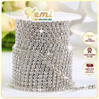 Xoàn dây đá hạt cườm (nguyên cuộn) đính kết trang phục áo váy phụ kiện handmade DIY