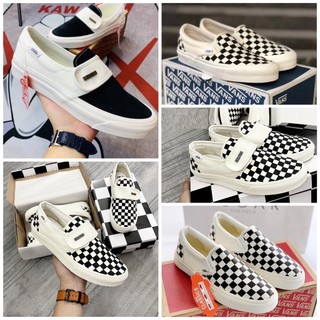 ✅SALE Sốc✅ Giày thể thao vans caro lười van fog slip on dán, FOG Đen Trắng nam nữ đủ size 36-43 bản đẹp hàng FullBoxBill