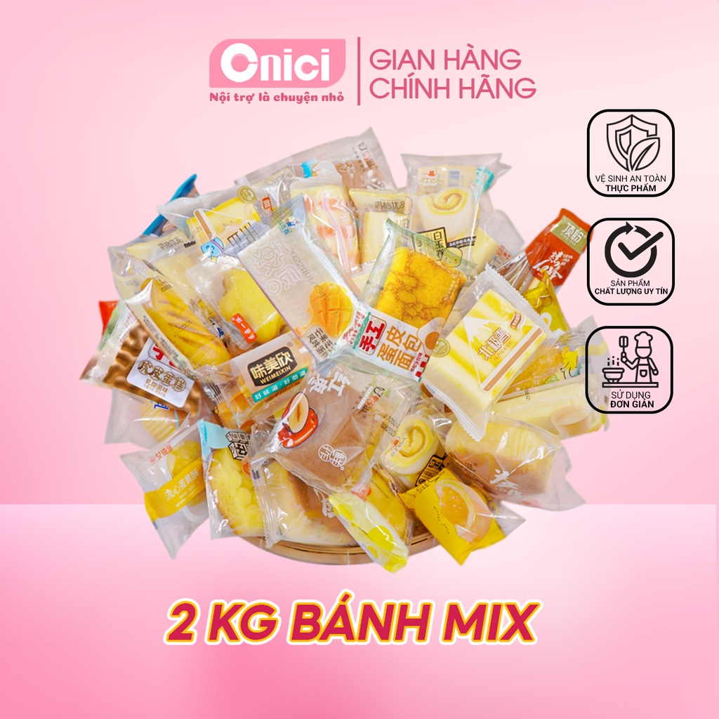 Thùng bánh mix Đài Loan 2kg nhiều vị 25-33 Bếp Của Mẹ ONICI