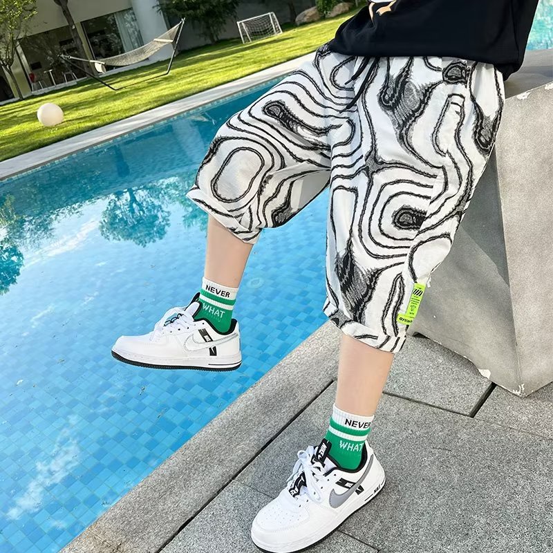 Quần Đùi Cotton Dáng Rộng Có Túi In Hình Dành Cho Bé Trai