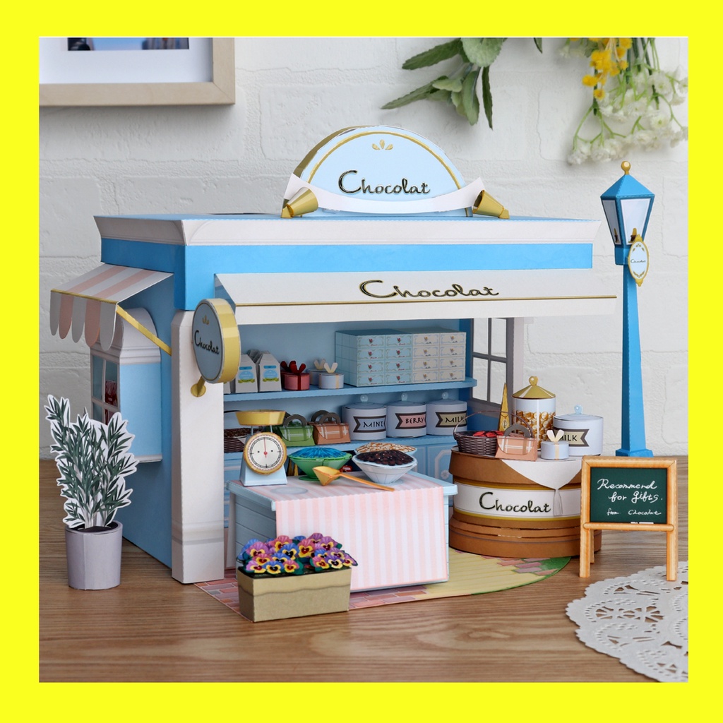 Mô hình handmade bằng giấy - Cửa hàng Socola (Chocolate shop - Papercraft)