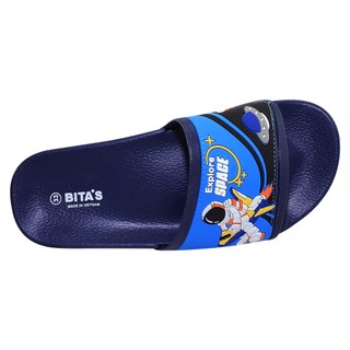 Dép quai ngang bé trai Bita's EBY.15 (Đen + Đỏ + Navy)