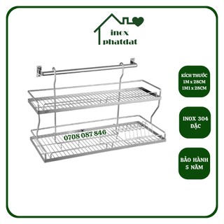 Kệ chén 2 tầng treo tường inox 304 phát đạt , rổ úp chén 2 tầng, giá để bát, kệ đựng bát dĩa