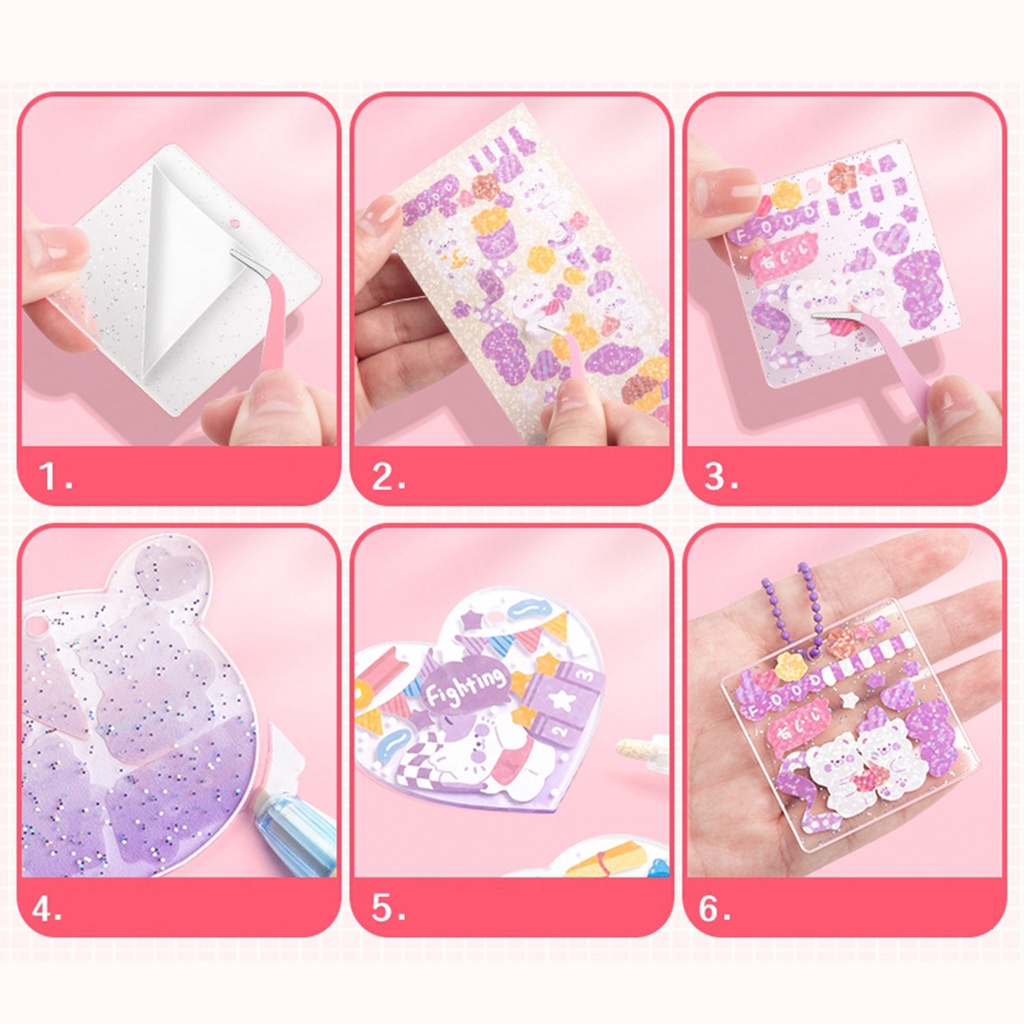Set Mặt Dây Chuyền Thẻ Goo DIY Dễ Thương Trang Trí Thủ Công Cho Trẻ Em