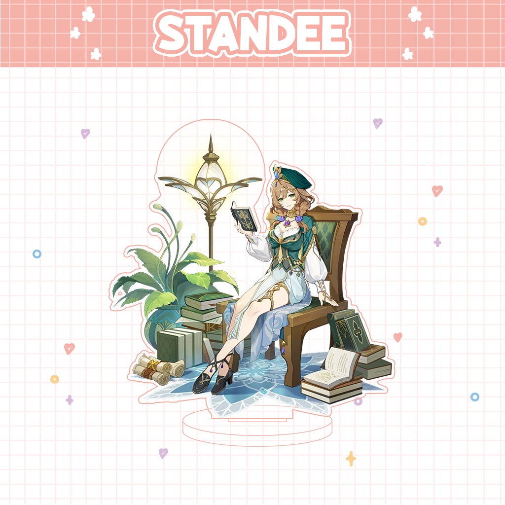 Móc khóa mô hình standee đứng để bàn Lisa Genshin Impact đáng yêu chibi trang trí quà tặng
