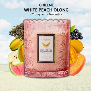 Nến thơm Classic Chillme hương tươi mát thư thái 200g - White Peach Olong