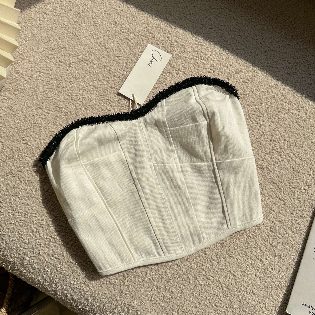 Áo croptop closet chất kaki dày dặn 2 màu đen trắng A50 Four Studio | BigBuy360 - bigbuy360.vn