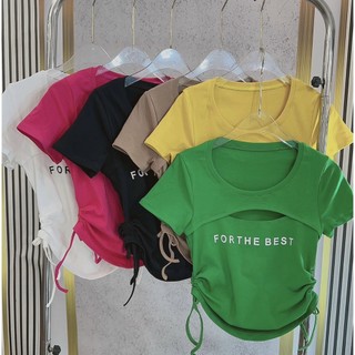 ÁO CROPTOP NỮ RÚT dây eo kiểu khoét ngực cá tính LYIE RUBY