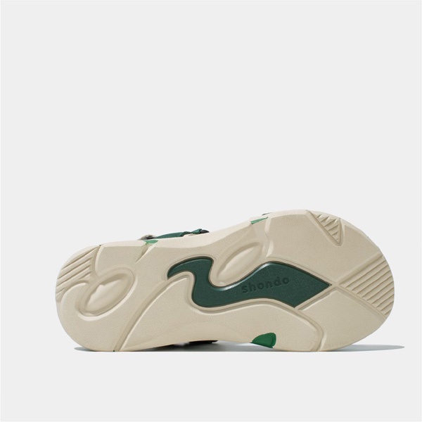 SHONDO | Sandal Shondo F8 be xanh rêu F8M2442