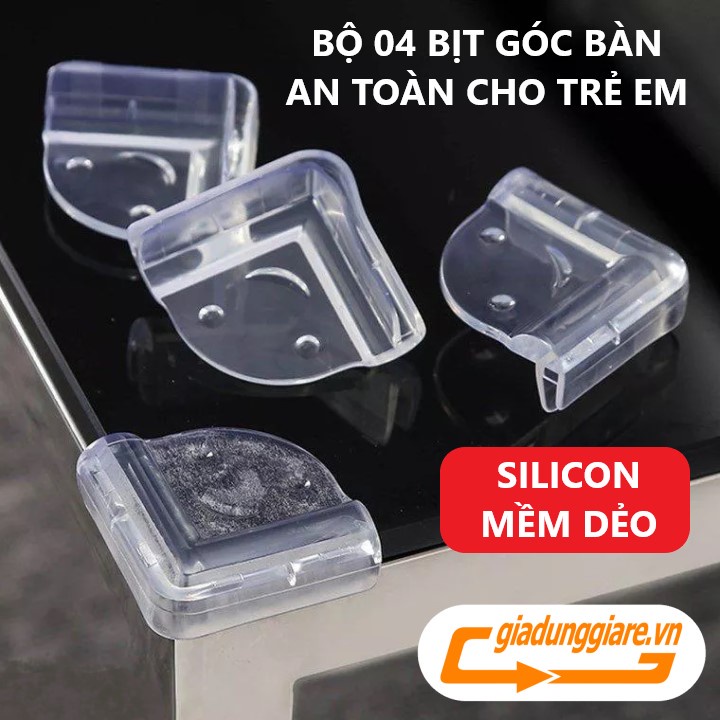 SET 04 Bịt góc bàn silicon bọc cạnh bàn góc tủ bàn kính an toàn cho trẻ em - giadunggiare.vn