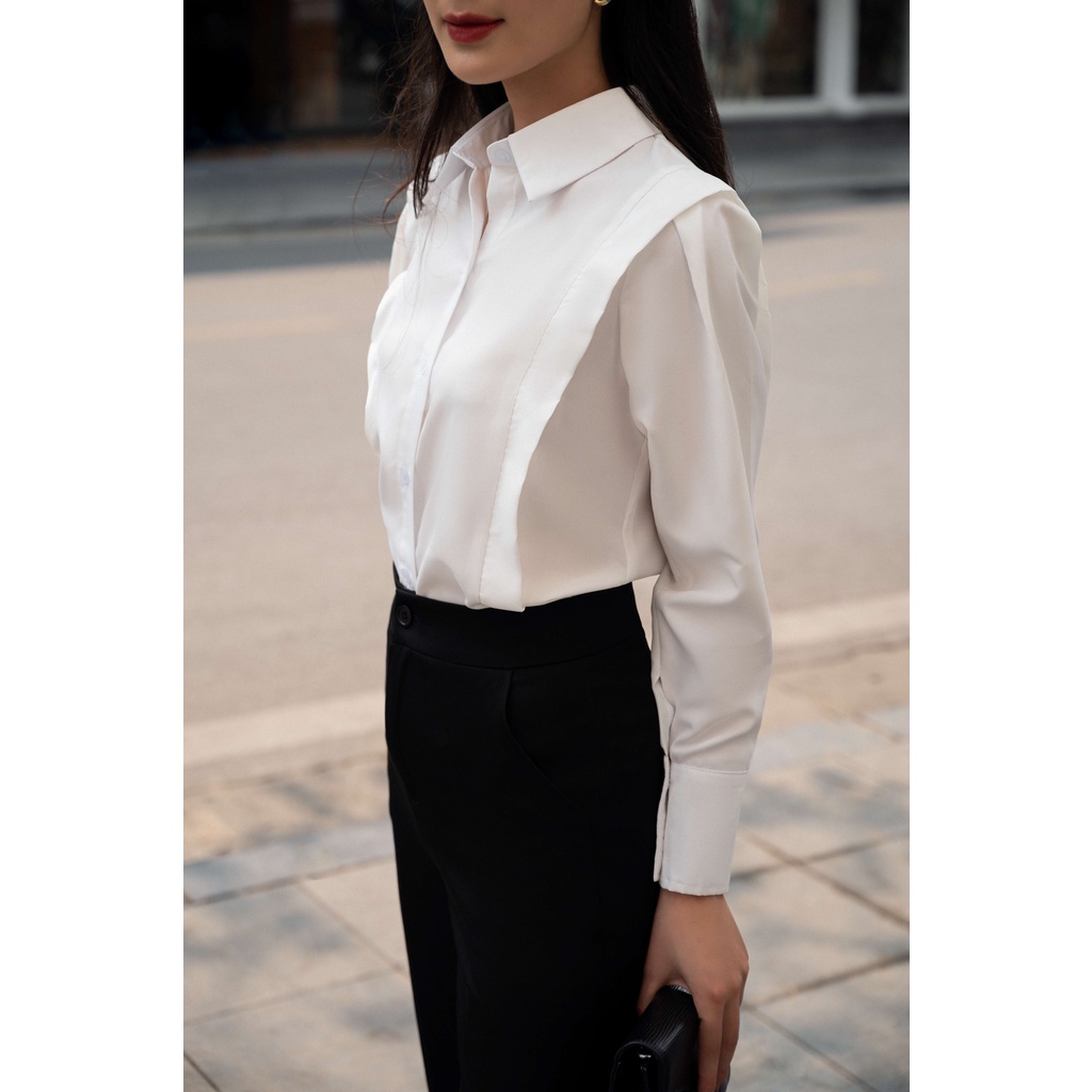 Sơ mi trắng viền kiểu SHI03222 - MAIIMER