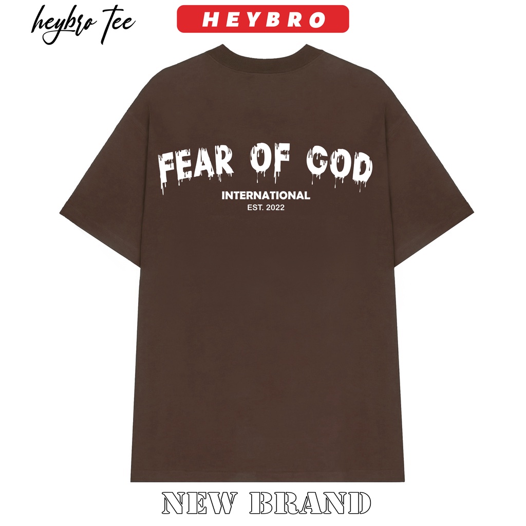 Áo thun unisex nam nữ tay lỡ form rộng Local Brand HEYBRO thế hệ genz in F.O.G