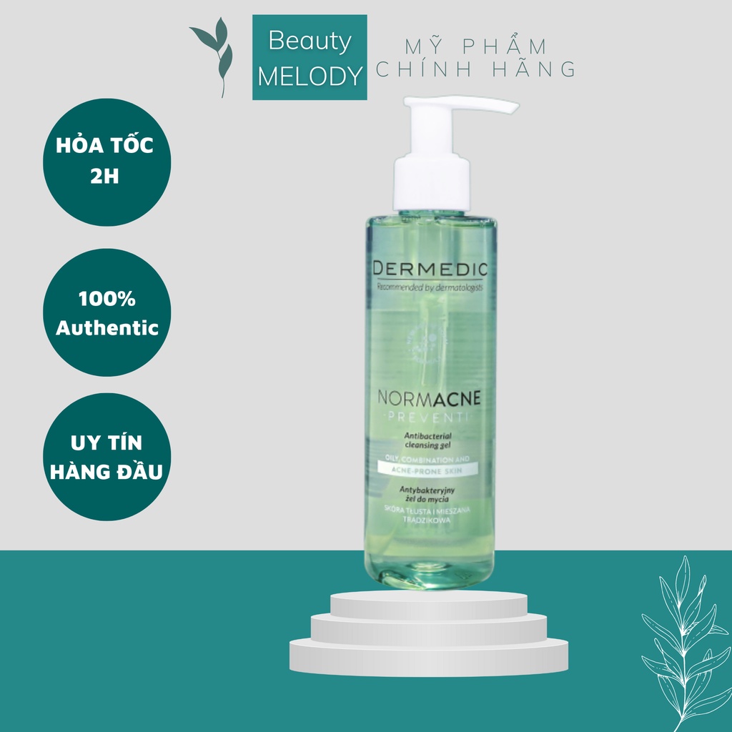 Sữa rửa mặt làm sạch dành cho da dầu da mụn D..e..r..m..e..d..i..c. N.o.rmacne Antibacterial Cleansing Gel 200ML