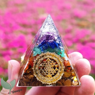 Kim Tự Tháp Orgone 7 Chakra Orgonite Chữa Bệnh Bằng Tinh Thể Thạch Anh Tự Nhiên
