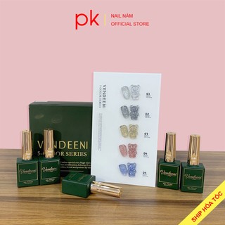 Set sơn gel nhũ flash siêu sáng Vendeeni 5 màu tặng kèm bảng màu sẵn
