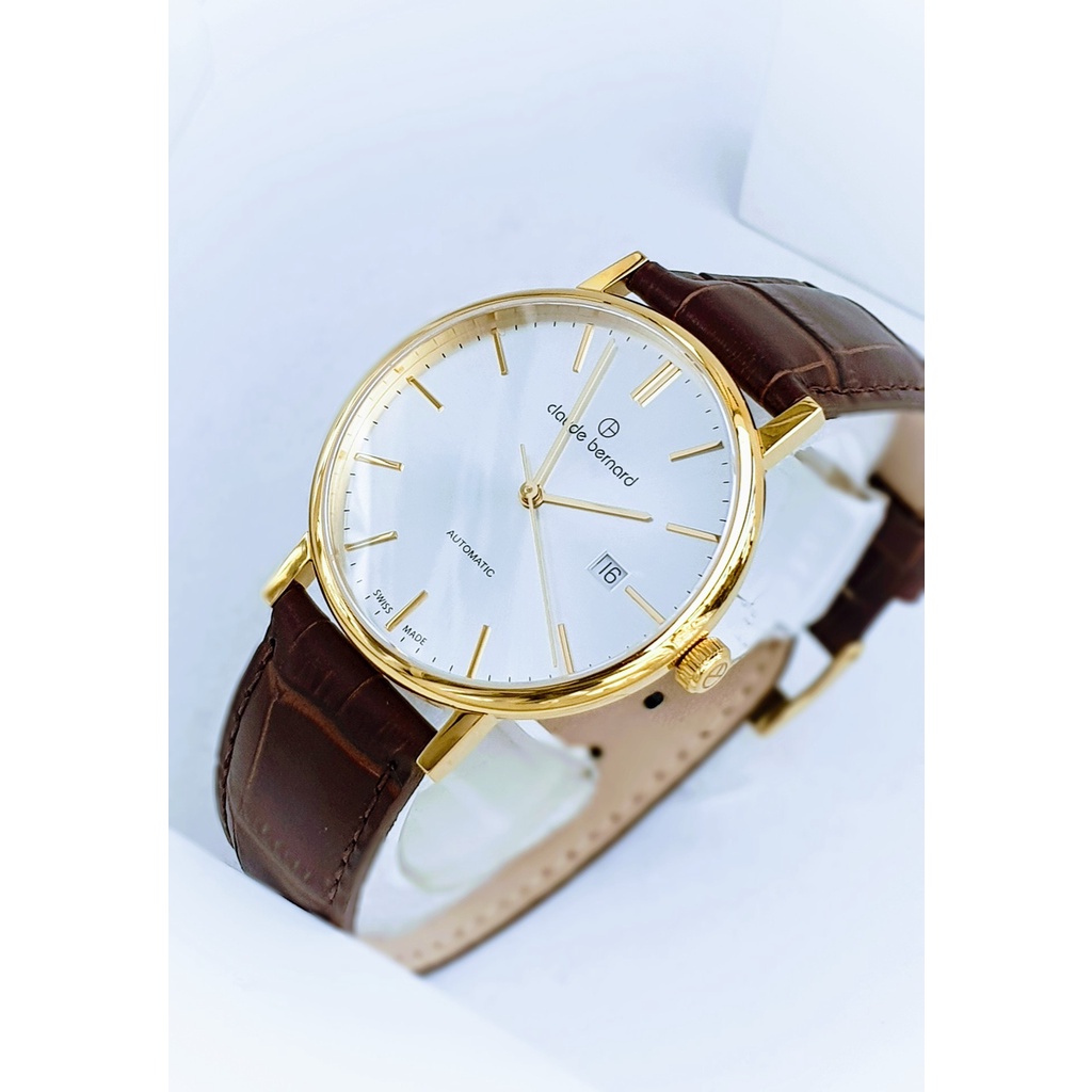 Đồng hồ chính hãng nam Claude Bernard - Máy cơ tự động - Kính Sapphire - Dây da