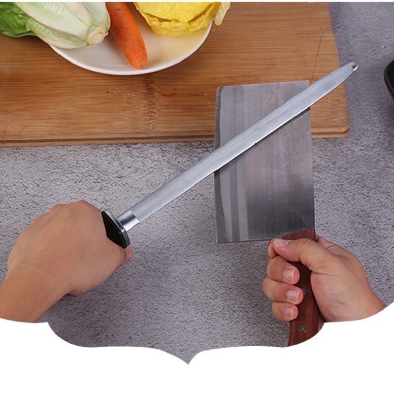 Dụng cụ mài dao,liếc dao, thép cacbon siêu cứng ( Cán Nhựa Đen )Siêu Bén