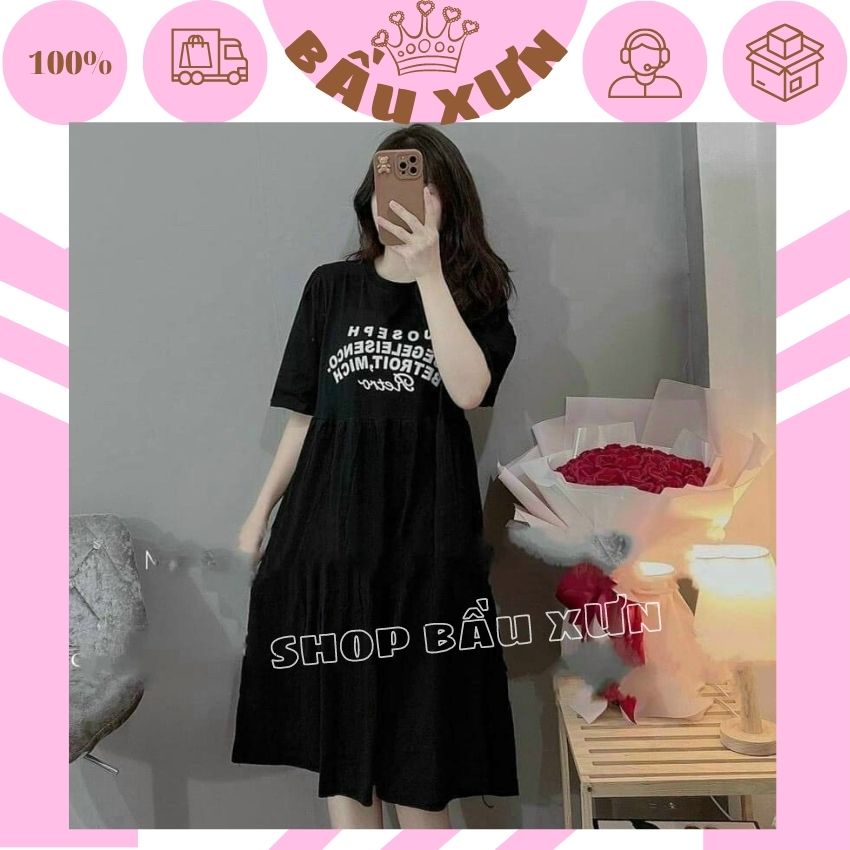 VÁY BẦU CÔNG SỞ MÙA HÈ- ĐẦM BẦU CỘC TAY COTTON XINH XẮN MẶC NHÀ ĐI CHƠI ĐỀU ĐẸP