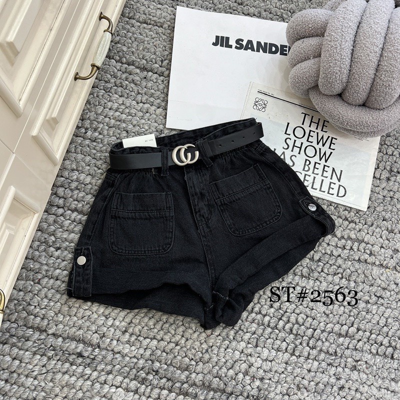 QUẦN SHORT JEAN ĐÙI NỮU GẤP LẠI CẠP CAO, ĐỊA NHÚN PHONG CÁCH NĂNG ĐỘNG TIQI JEANS S1-479 LYI RUBY